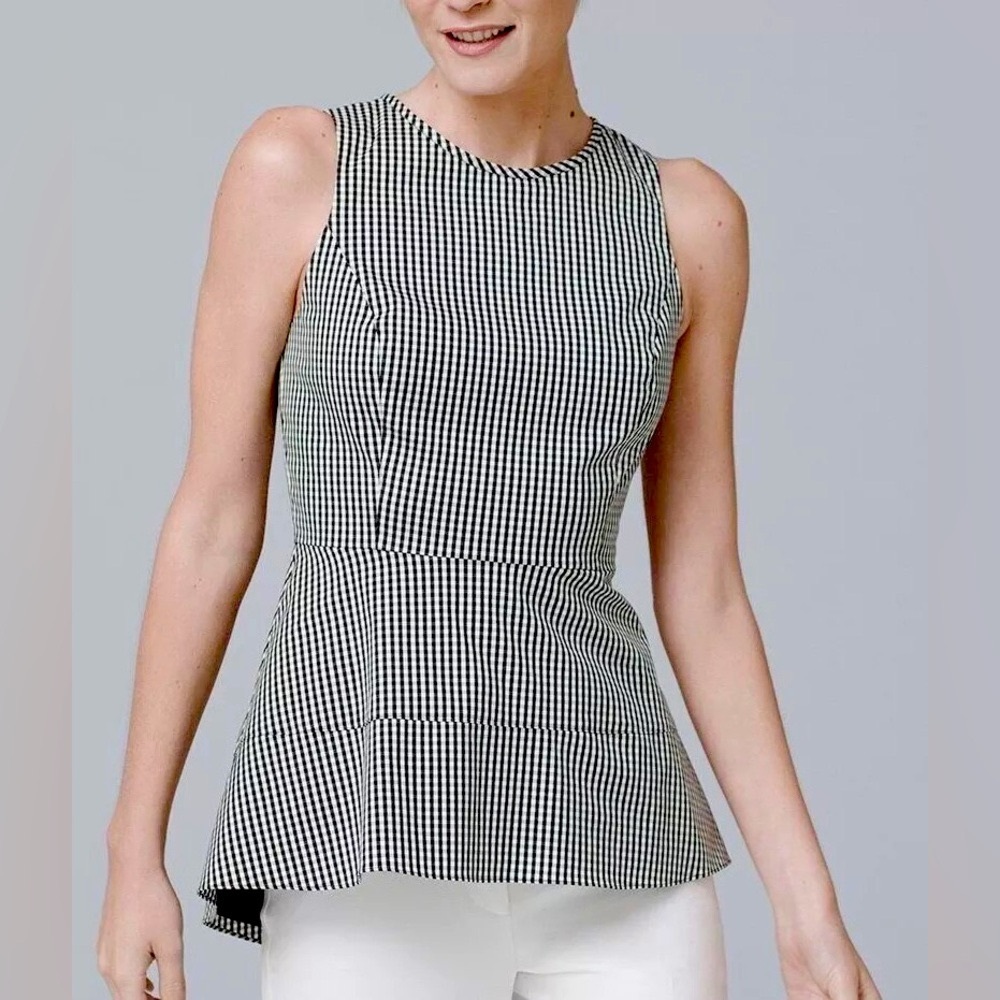 WHBM Gingham Peplum Top Size 0